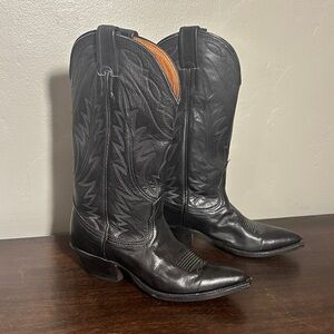 Vintage Nacona Black Leather Cowboy Boots